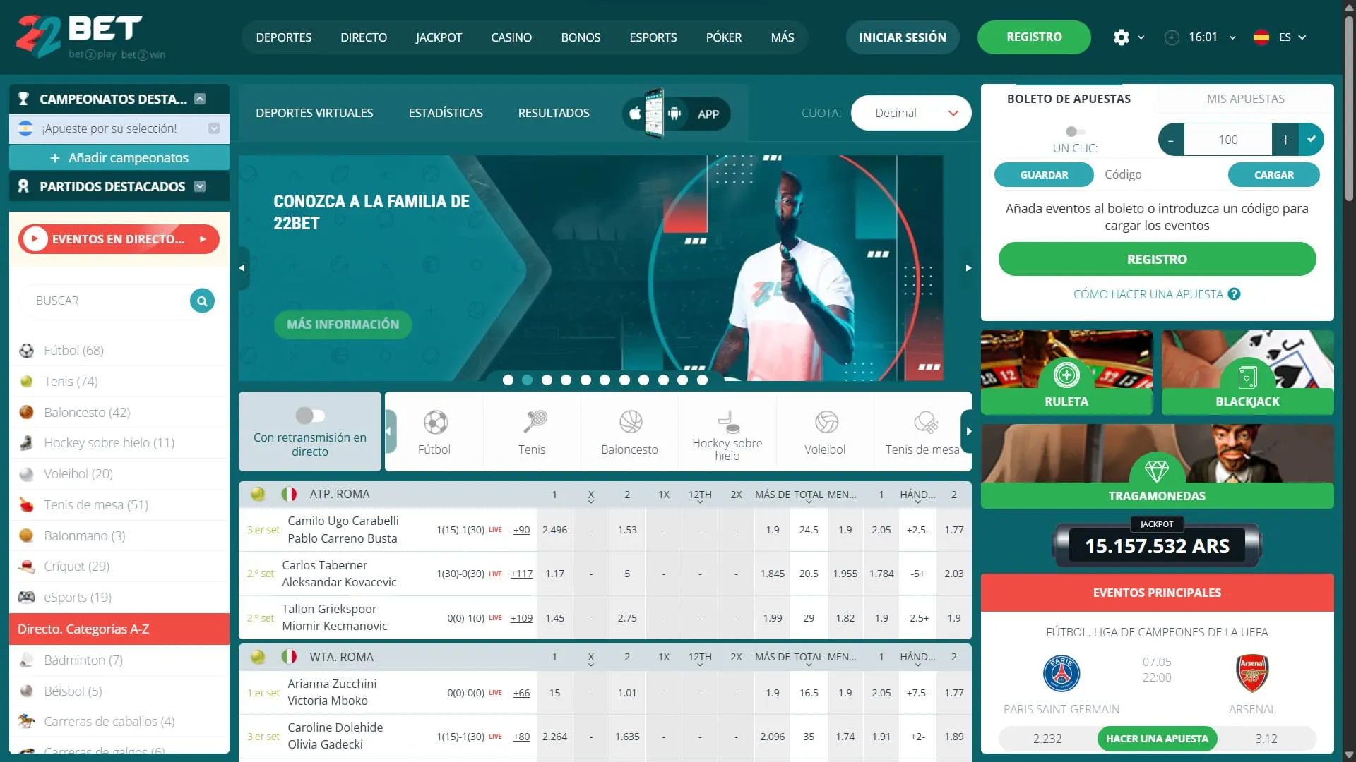 22Bet Litecoin Casino página principal