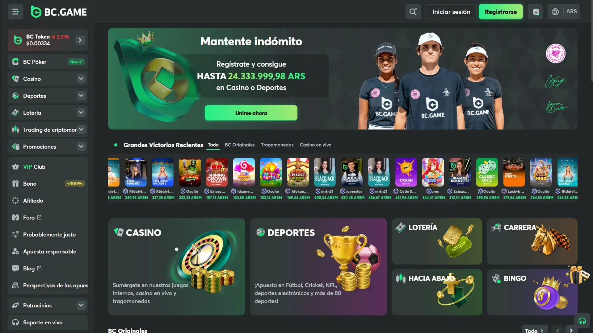 BC.Game Litecoin Casino página principal